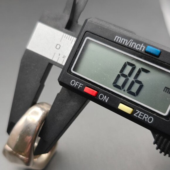 VTG Israel Sterling Silver Puffy Dome Ring Size 7 Sculptural Diamond Front 7.59g - Picture 7 of 10